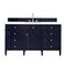 James Martin Vanities Brittany 60in Single Vanity, Victory Blue w/ 3 CM Arctic Fall Solid Surface Top 650-V60S-VBL-3AF - alternate 1